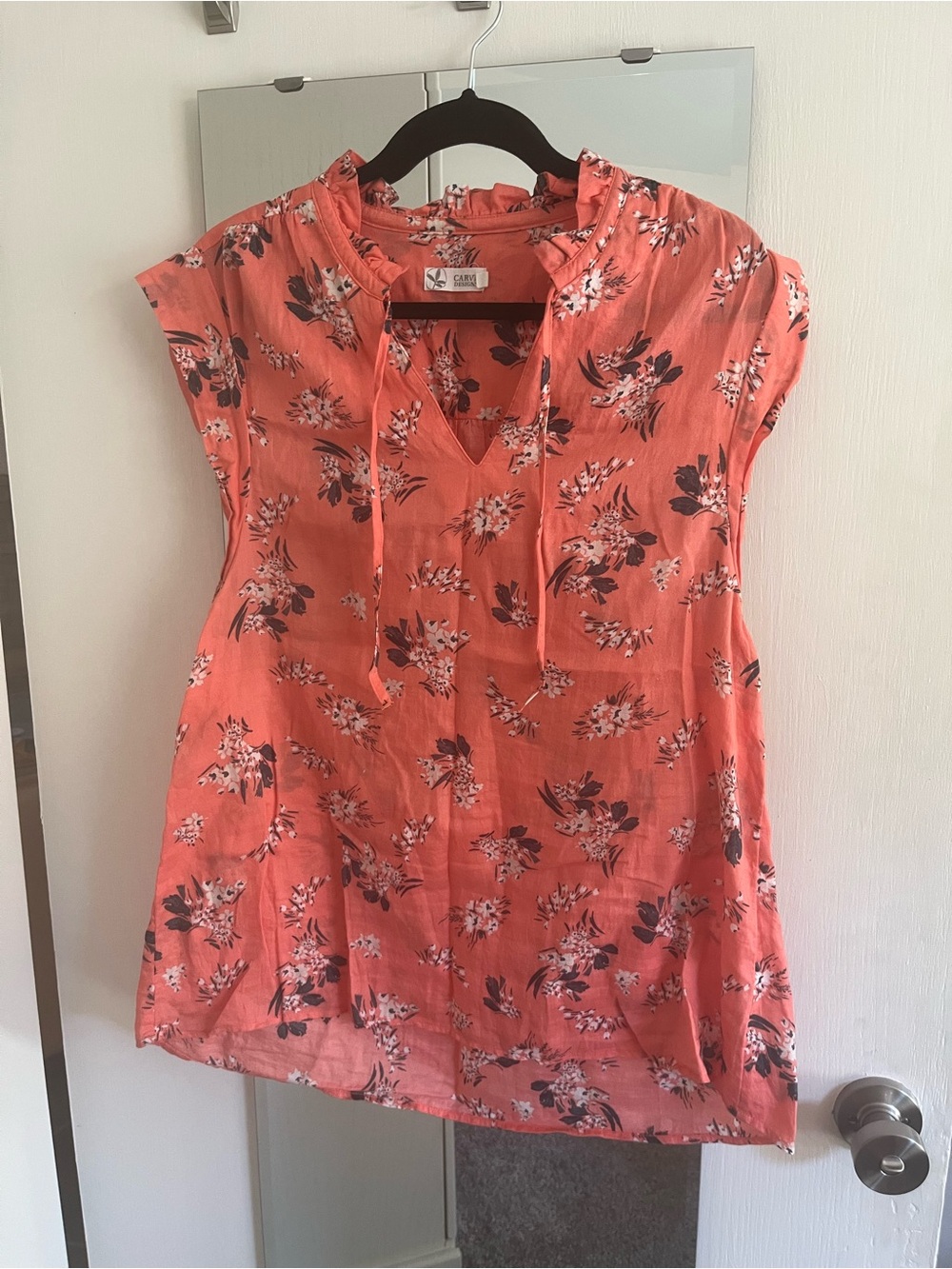 Carve Designs Coral Floral Tie-Neck Tunic
